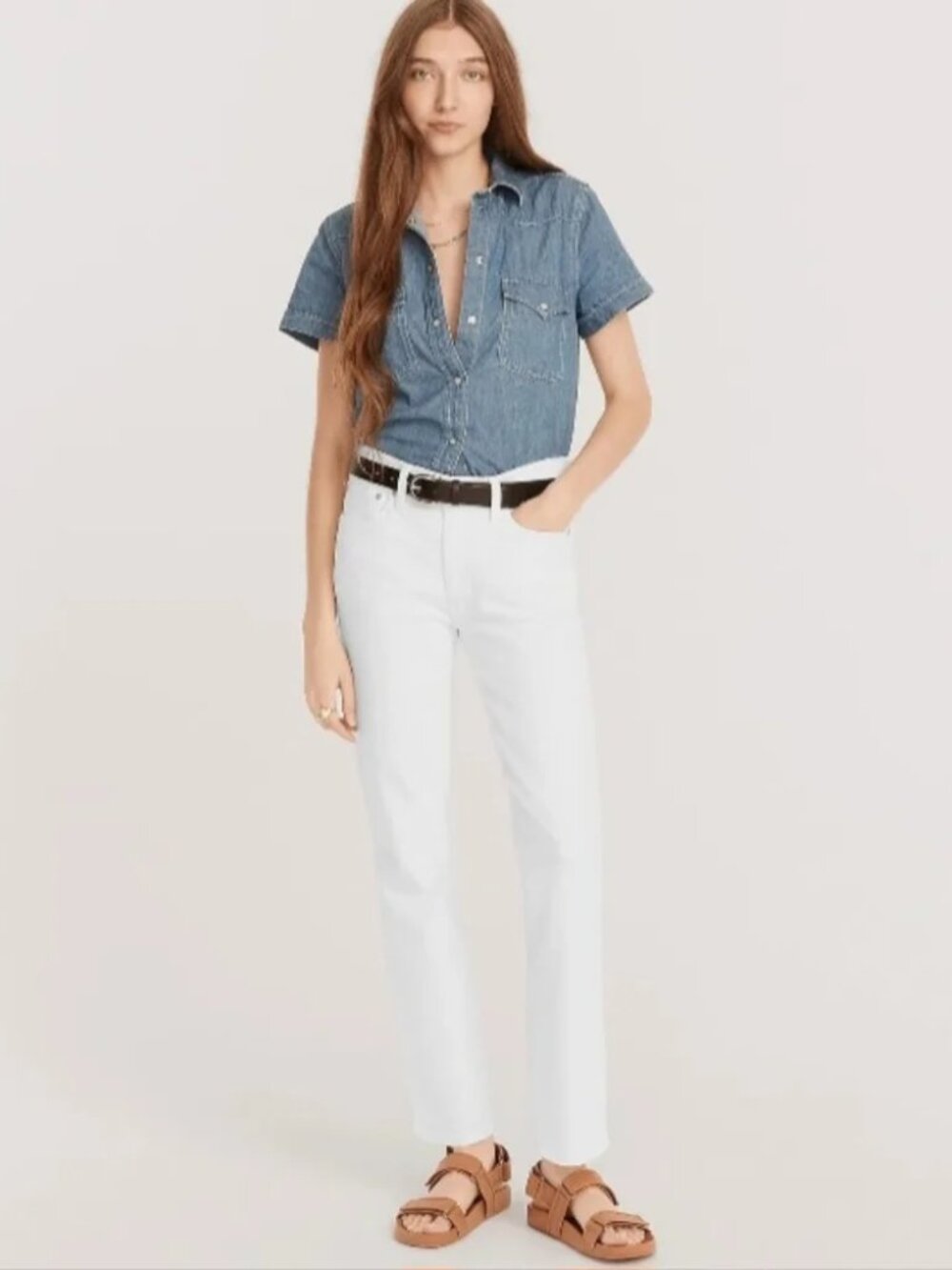 J.Crew White Curvy Vintage Slim Straight Jeans